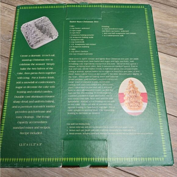 Nordic Ware Christmas Tree 3D Cast Aluminum Baking Pan new in box - Picture 6 of 11